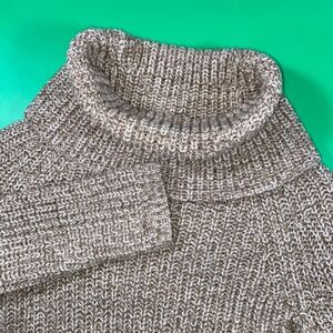 Mossimo Women's XS/TP Chunky Knit Beige Cowl‎ Neck Cropped Pullover Sweater